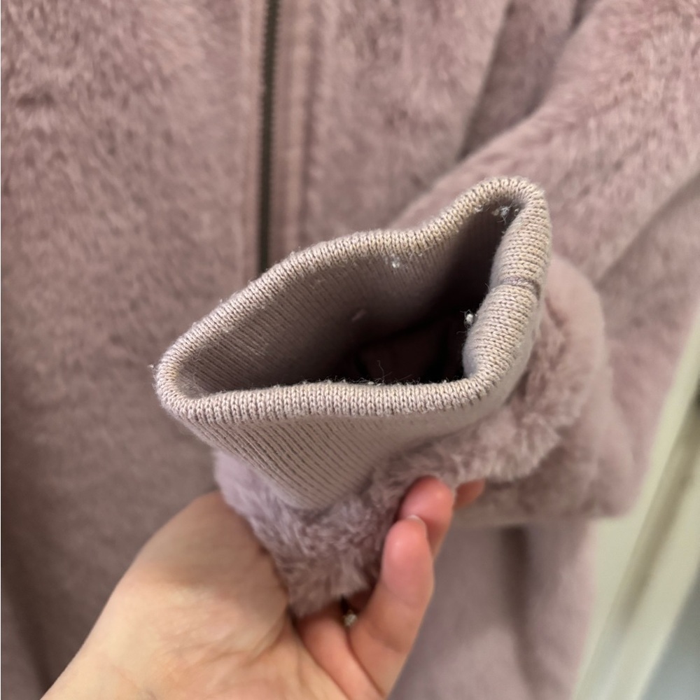 Free People Turn Up Zip Off Faux Fur Hoodie Coat Lavender Haze XS - Picture 9 of 13
